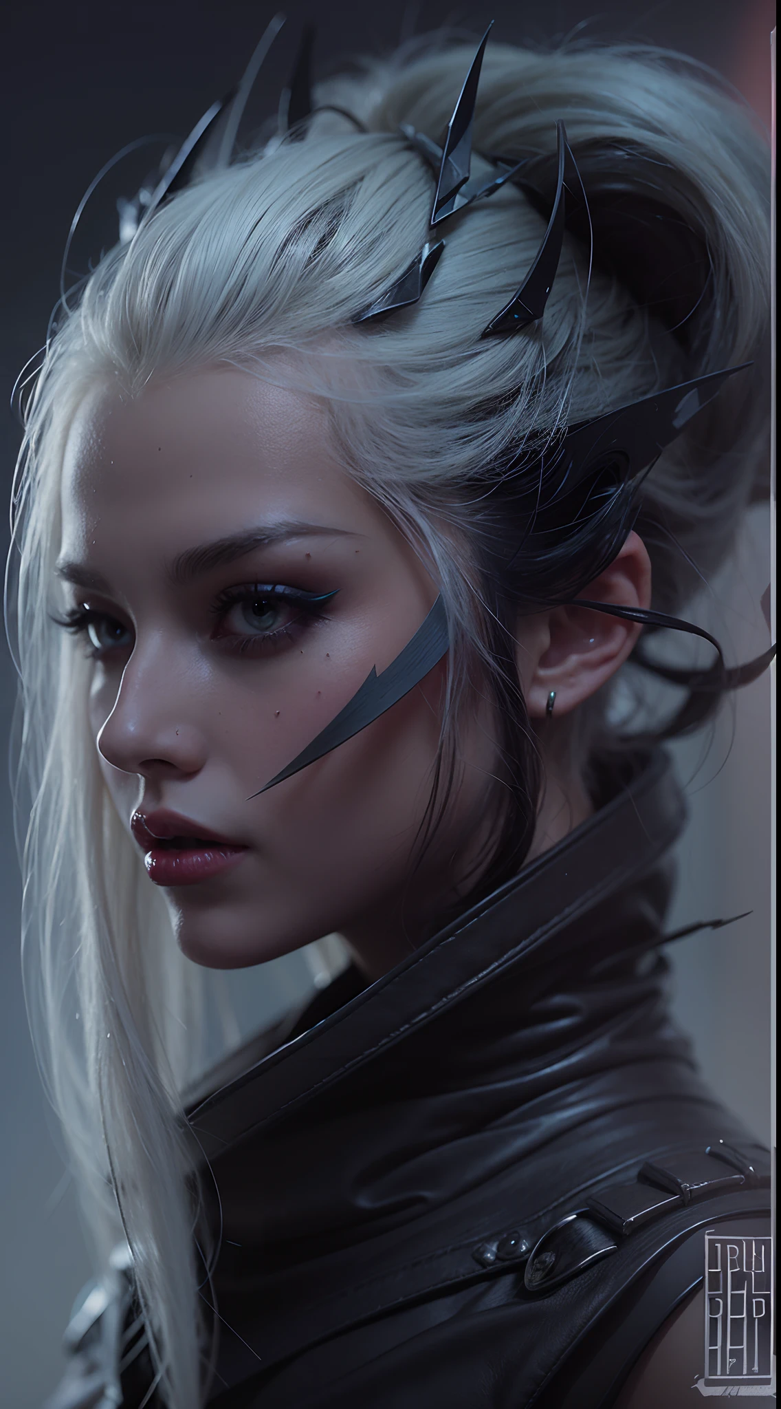 teen girl kerli koiv, gothic, darkwave, darksynth, concept headshot art, sharp, digital matte painting, art by greg rutkowski, wlop, dramatic lighting, trending on artstation