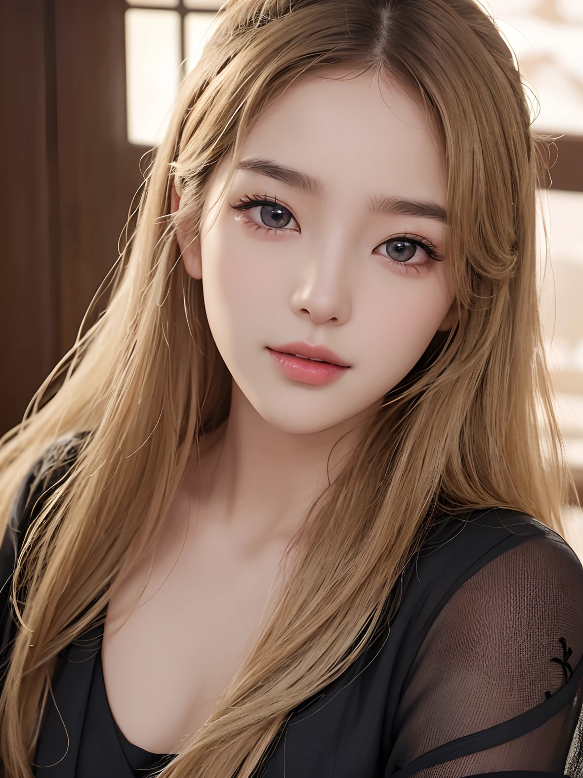 masutepiece, Best Quality, Illustration, Ultra-detailed, finely detail, hight resolution, 8K Wallpaper, Perfect dynamic composition, Beautiful detailed eyes, Tight Dress, Medium Hair,blond hair color ,Small breasts, Natural Color Lip, Randomly bold sexy poses,Random situations,Slender body,Slender face,Wink sexily