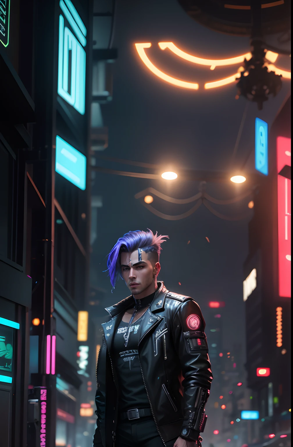 Cyberpunk good looking handsome boy. 8k ultra realistic . Realistic face.