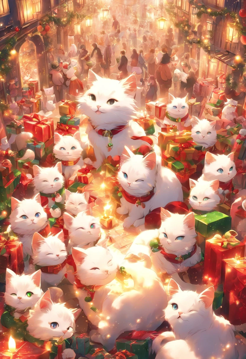 White Cat Christmas Party,biologically correct