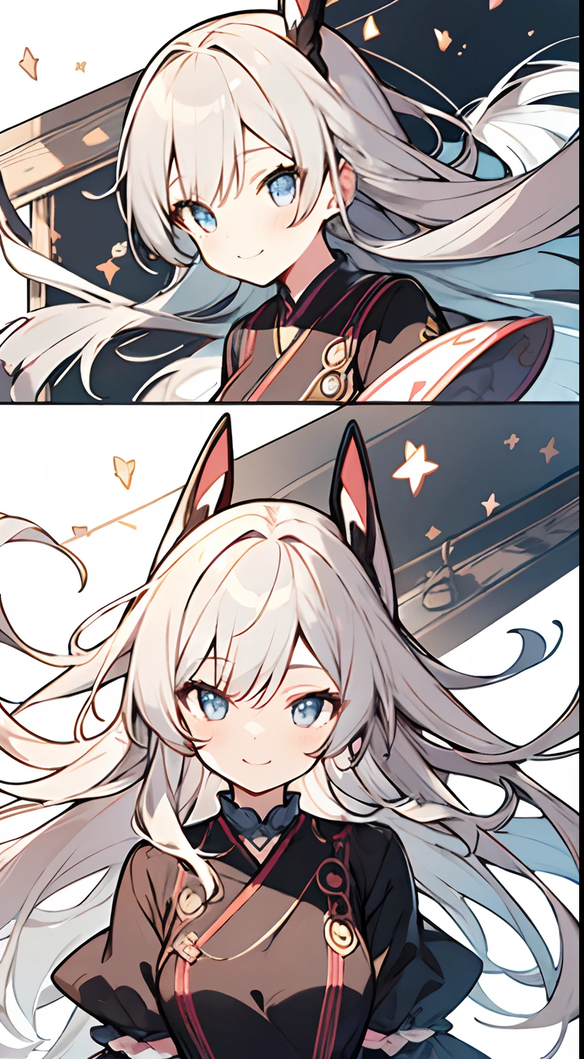 masutepiece, Best Quality,Illustration, Wallpaper, ultra -detail, Absurd beauty, 1beautiful girl、big eye、Hair fluttering in the wind、♡、Smaller head、miscievous smile