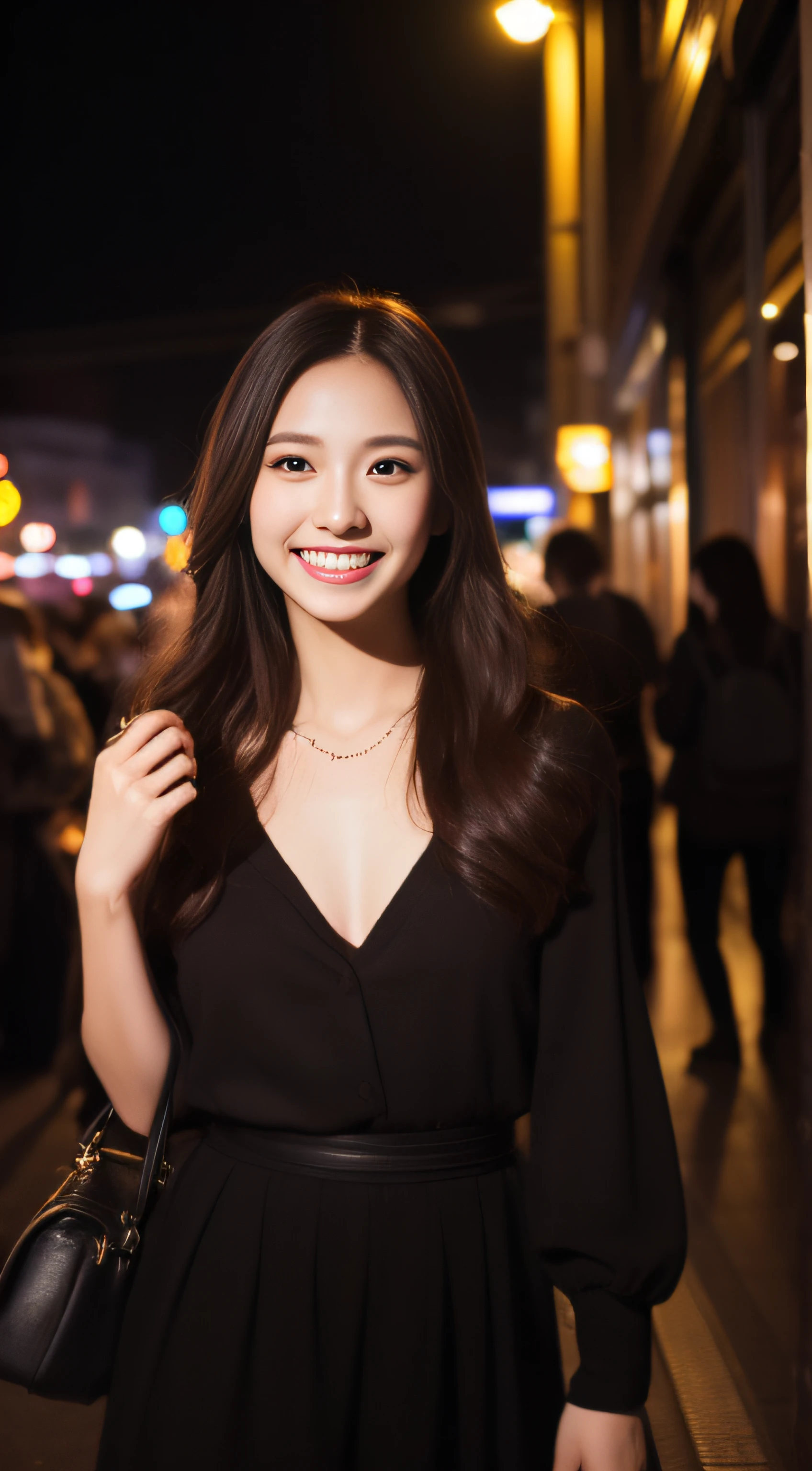 The face is a hostess、Clothes are pumpkin haloin cosplay、3 people、hiquality、A hyper-realistic、healthy、Smiling expression、Slender perfect figure、Japan beauties、beautidful eyes、face perfect、Beautiful skin、Shibuya at night