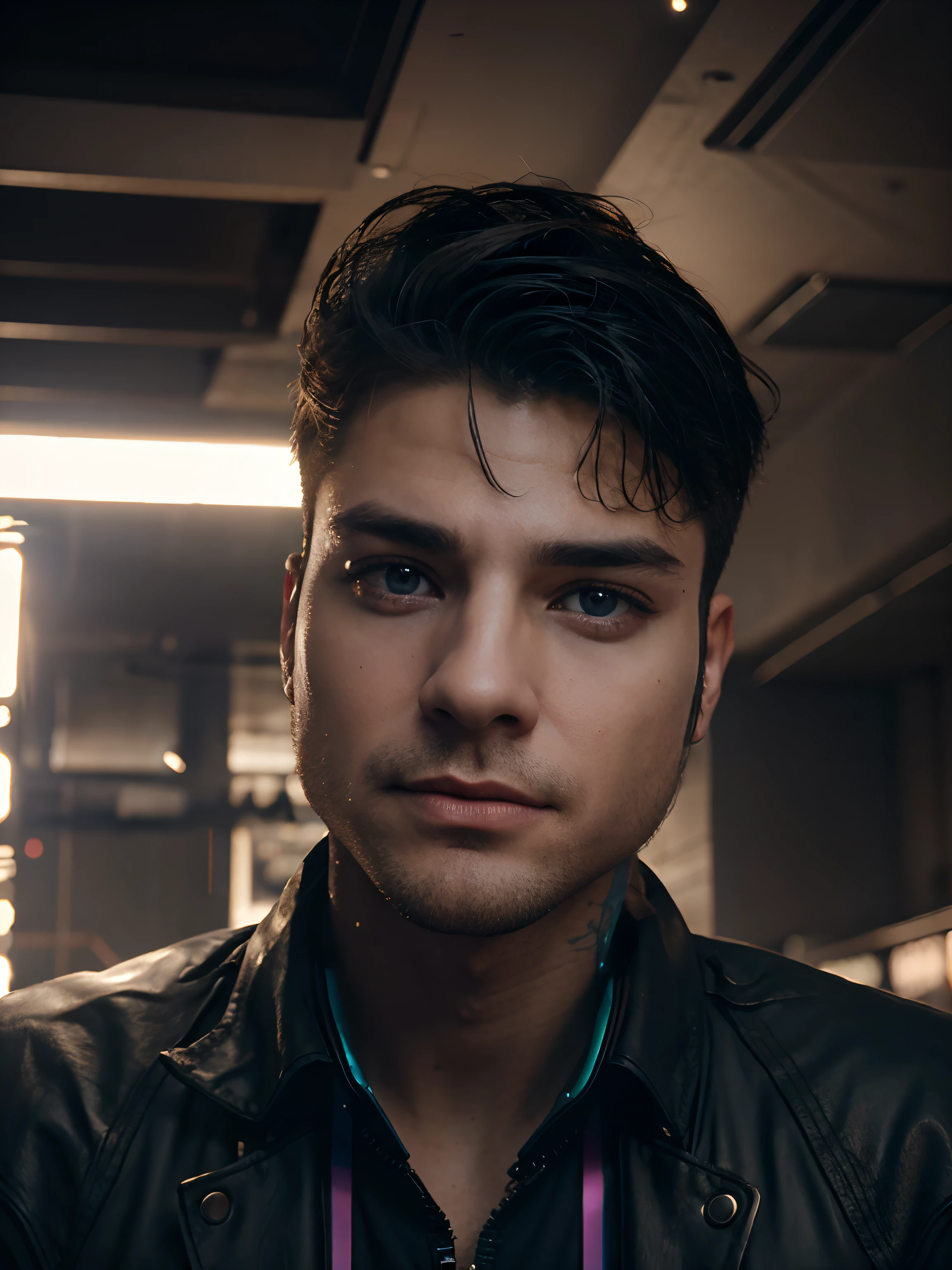 Change background cyberpunk handsome boy.   realistic face.8k ultra face