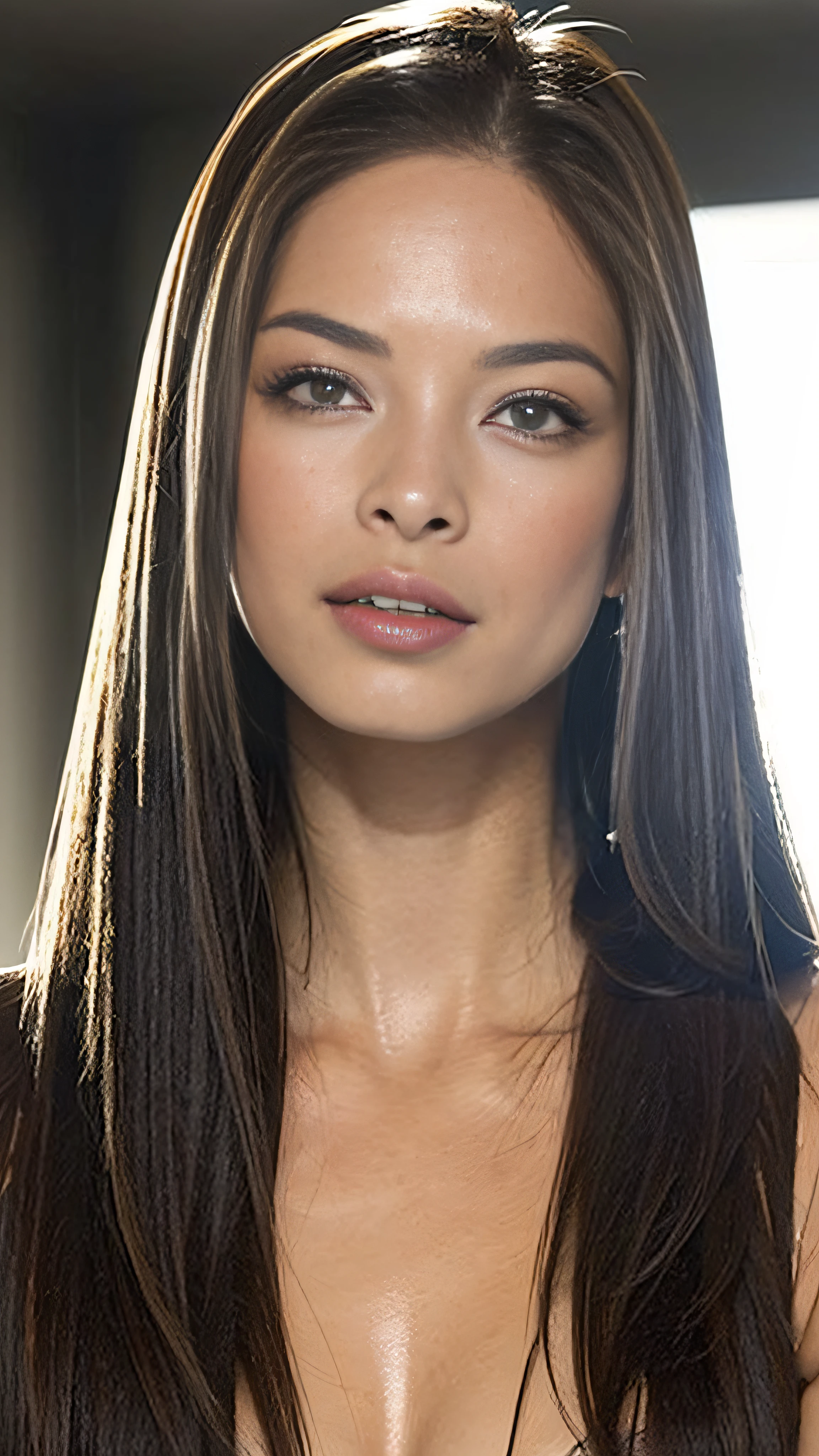 Qualidade superior, obra-prima, ultra high-resolution, (fotorrealista: 1.4), foto crua, 1  20 anos, cabelo castanho, olhos claros, corpo musculoso, seios grandes, pele brilhante, porto de iate, lighting dramatic, corpo inteiro,
