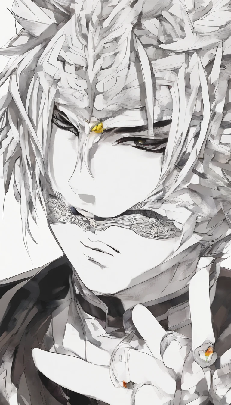 Adults,pinging,Detailed drawing of the eye,Front-facing,nioh standing,Cool,Don't like to think，Handsome，handsome