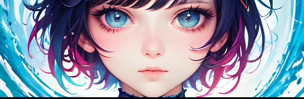 masterpiece、top-quality、ultra-detailliert、Official art、Beautifully Aesthetic、1girl in、glitch art:1.5、colourfull:1.5