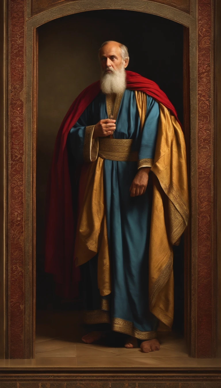 The apostle Paul looked at the screen, Long clothes, religion, Ultra photo realsisim