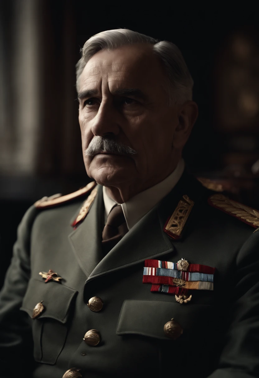 photograph close up portrait 62-year-old tough decorated general, CLEAN SHAVEN, serious, stoic cinematic 4k epic detailed 4k epic detailed photograph shot on kodak detailed bokeh cinematic hbo dark moody --ar 17:22 --beta --upbeta