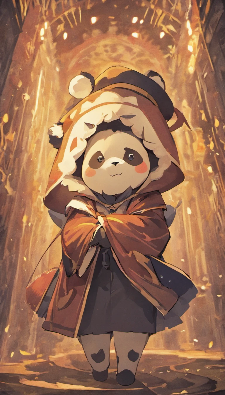 Cute animal panda with hat