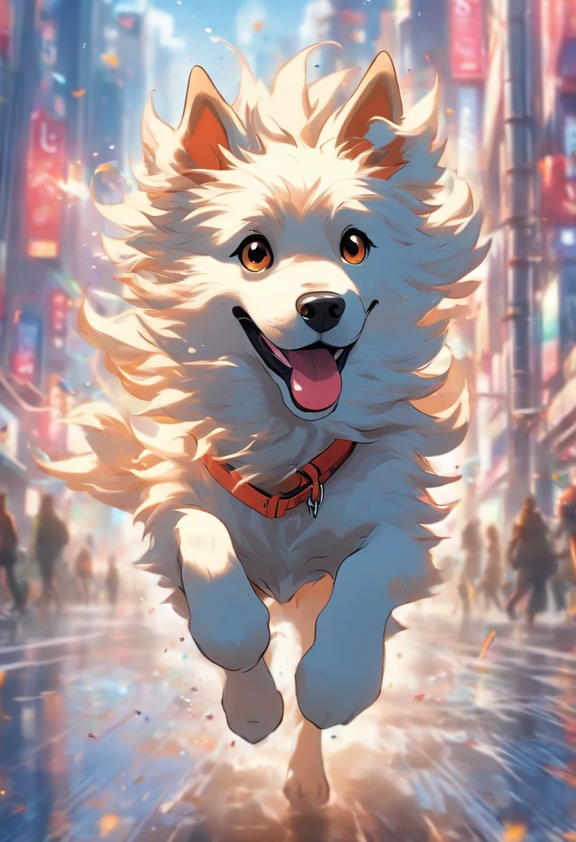 Prompt: A dog on the run,white backgrounid, sticker design.