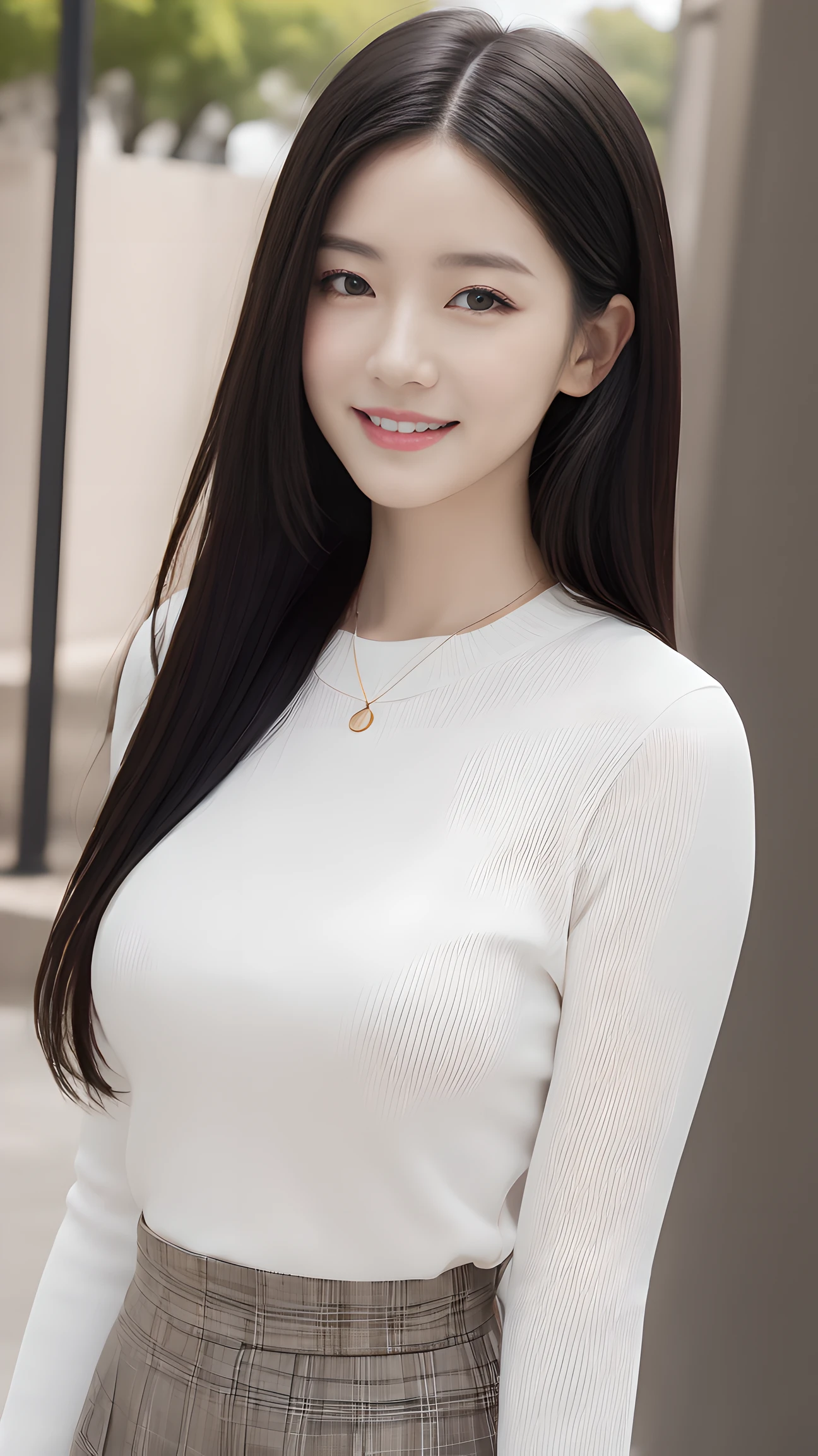 (1 Korean star with royal sister style), ((Best quality, 8K, 巨作: 1.3)), focal point: 1.2, Perfect body proportions: 1.4, (Make a smile),  （Ray traching）,Watery eyes, Highly Detailed Face and Skin Textur, Fine eyes, Double eyelids, Whitens the skin, (long whitr hair, Air bangs: 1.3), (face round: 1.5), (French slimming waist dress 1.4), (Sit on a high chair and show off your figure: 1.6),(black lence stockings: 1.4),(film grain style:1.3)，a sense of atmosphere