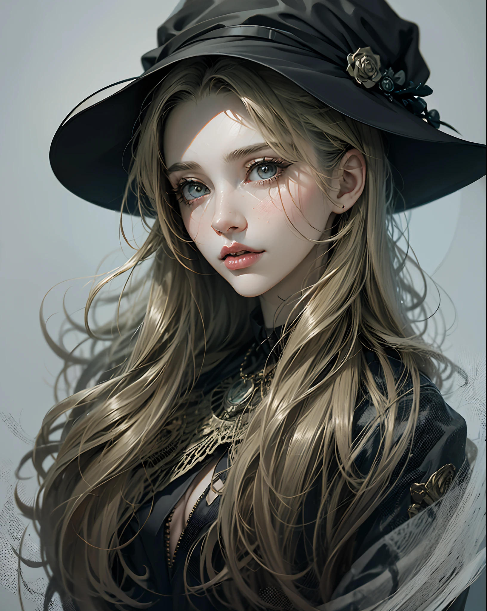 Halloween image of nefarious witches with old face and in gloomy cemetery --auto --s2