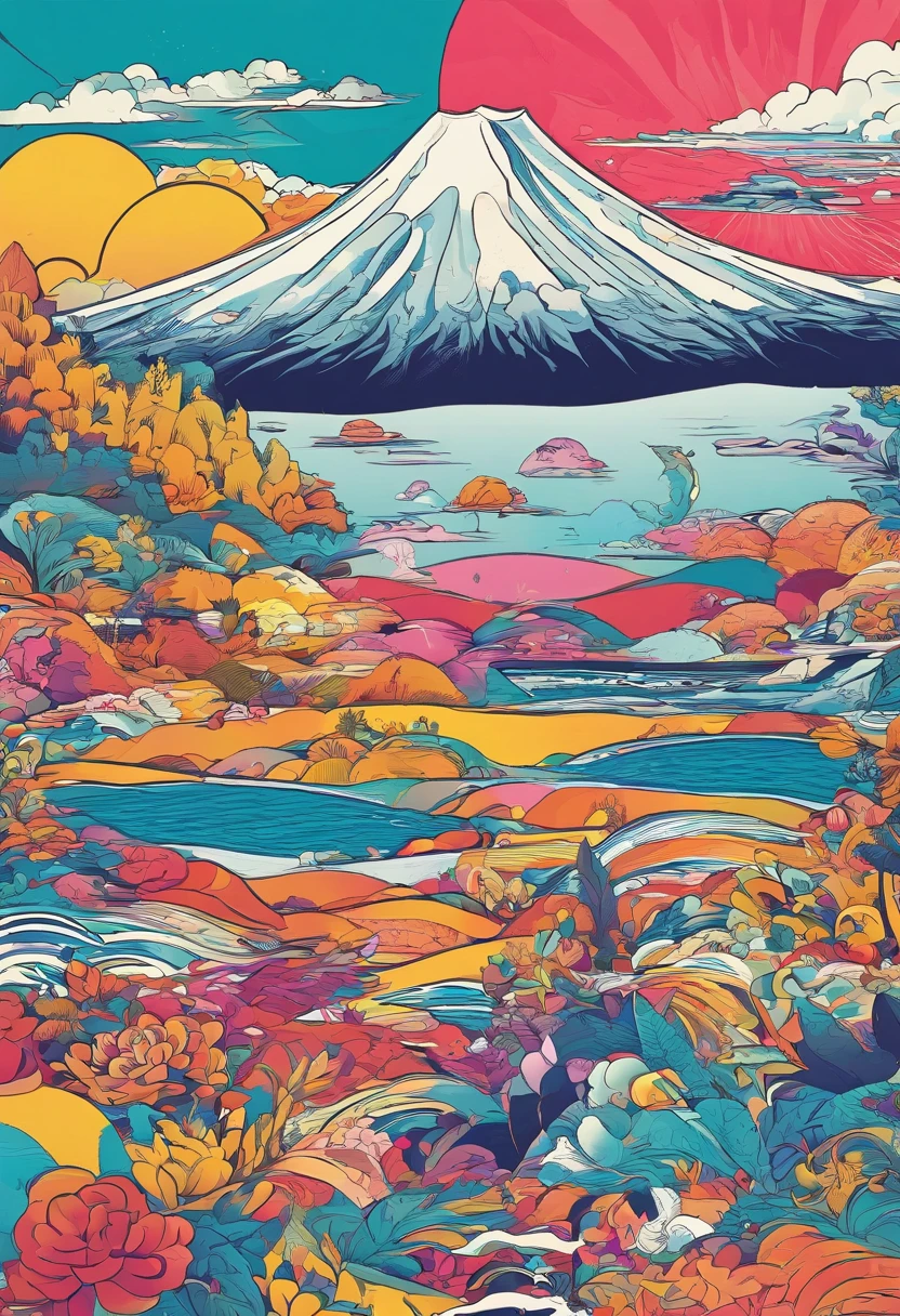 (japanese-inspired),(Rough seas and splashing waves),(I see mountains in the distance)、Ultra-long viewing angle,no man,scenecy,best qualtiy,detaileds