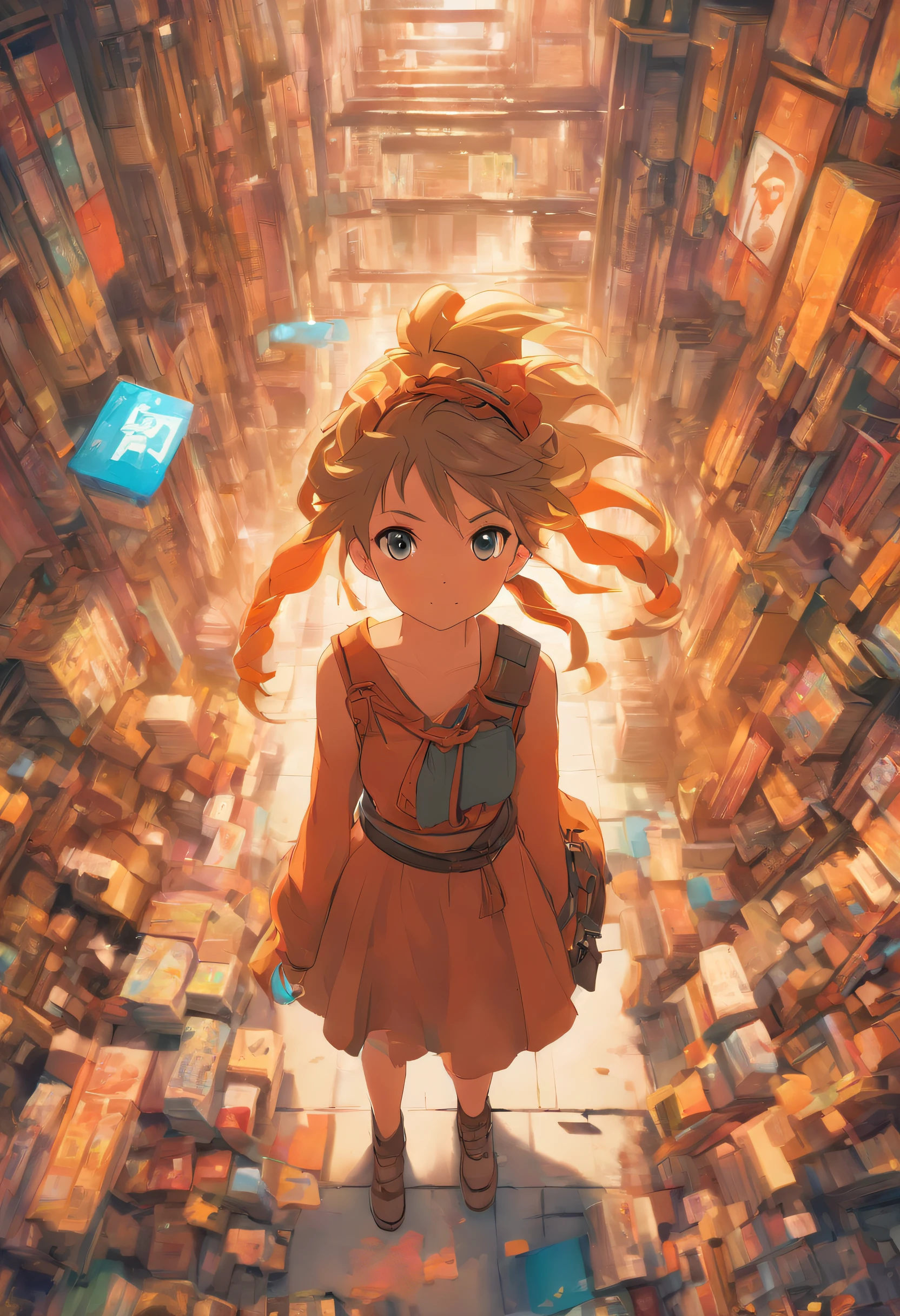 knolling layout,a girl, wearing dress,niji. journey V5