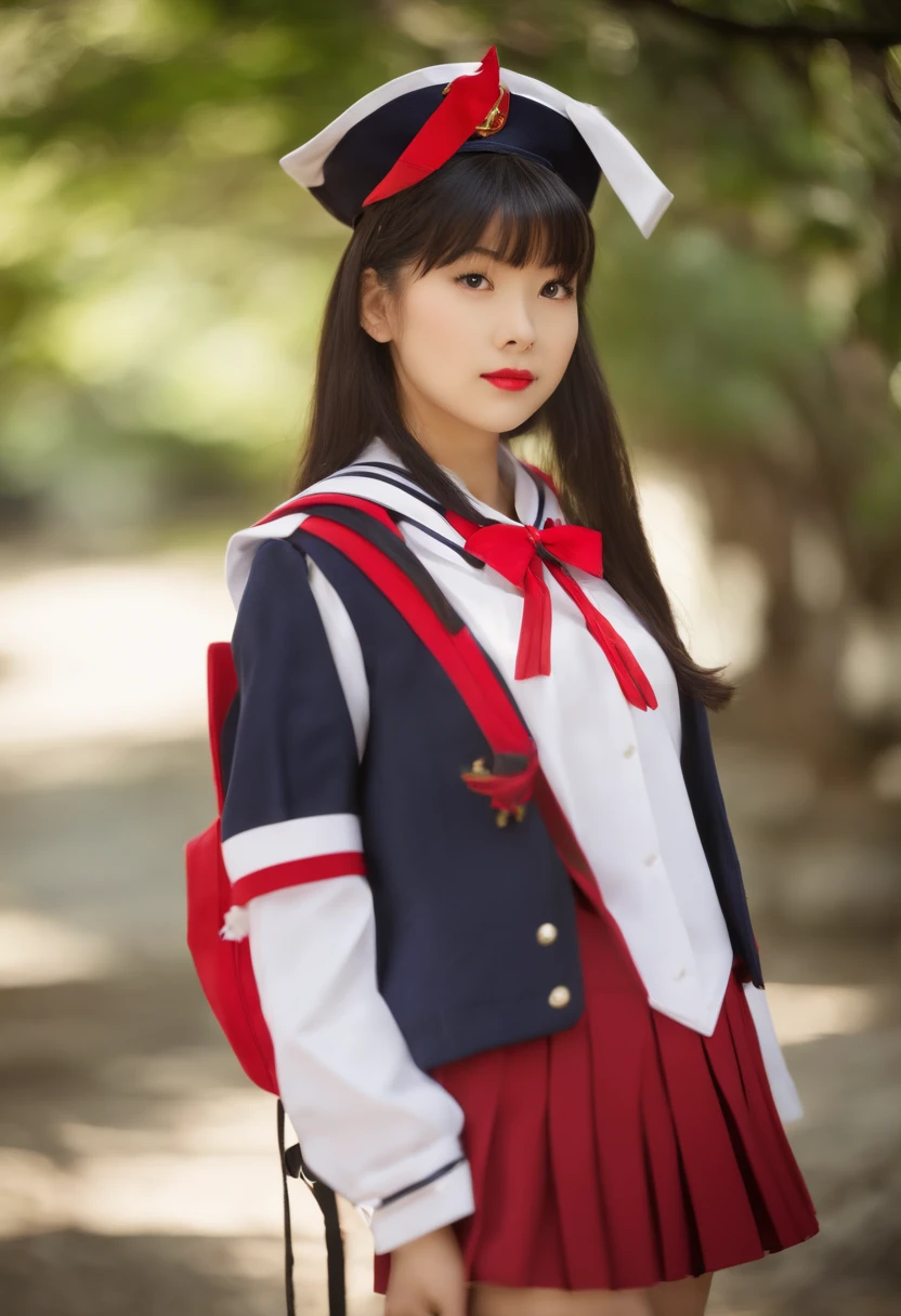 Korean Beauty、bondage、uniform、is secured with a rope