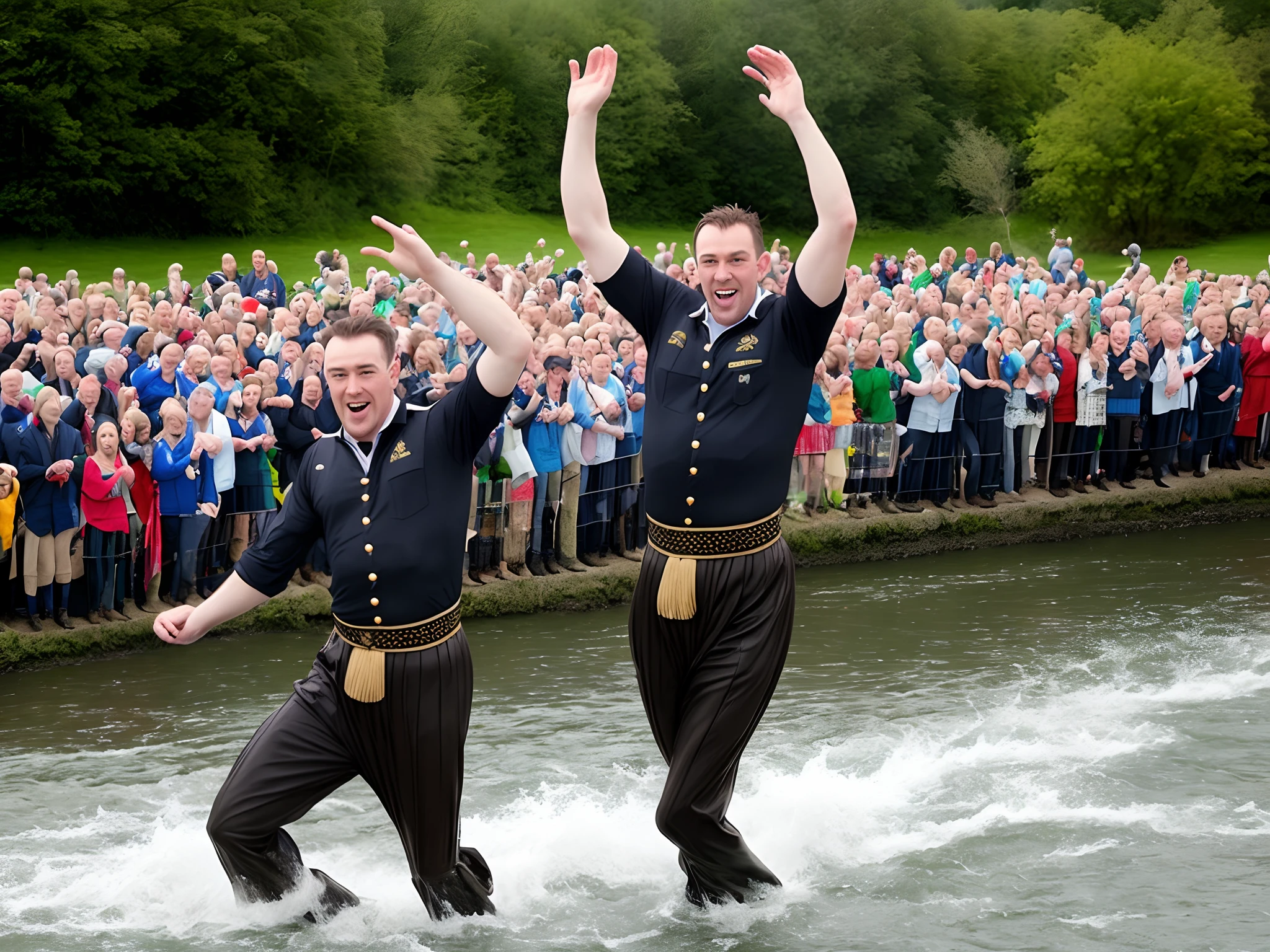 Big Irish men river dancing