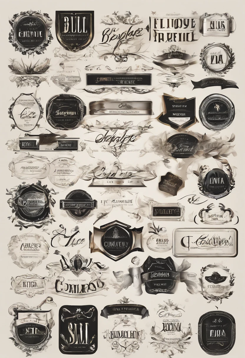 Complex European label stickers，European trend graffiti personality free and open sticker set with white silhouette ，clean backdrop
