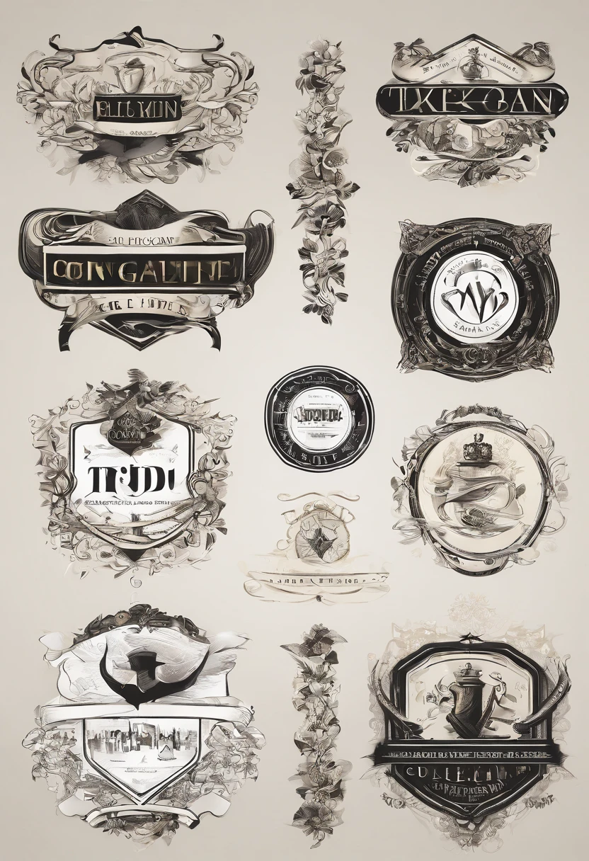 Complex European label stickers,European trend graffiti personality free and open sticker set with white silhouette ,clean backdrop