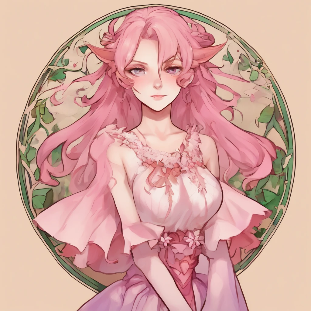 Fantasy ,Full-length portrait of a character,(beste-Qualit,8K,tmasterpiece:1.3),full bodyesbian、(PadoruMeme 1girl)、1girl, revealing clothes, Elf, Pink Hair Shade, square, tail.