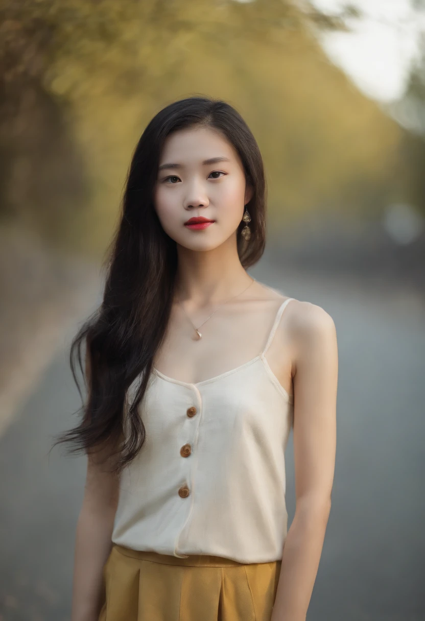Chinese girl, 16 yea, ((topless)), High Quality, Good quality, masterpiece, Very detailed, small, Bare-chested ,