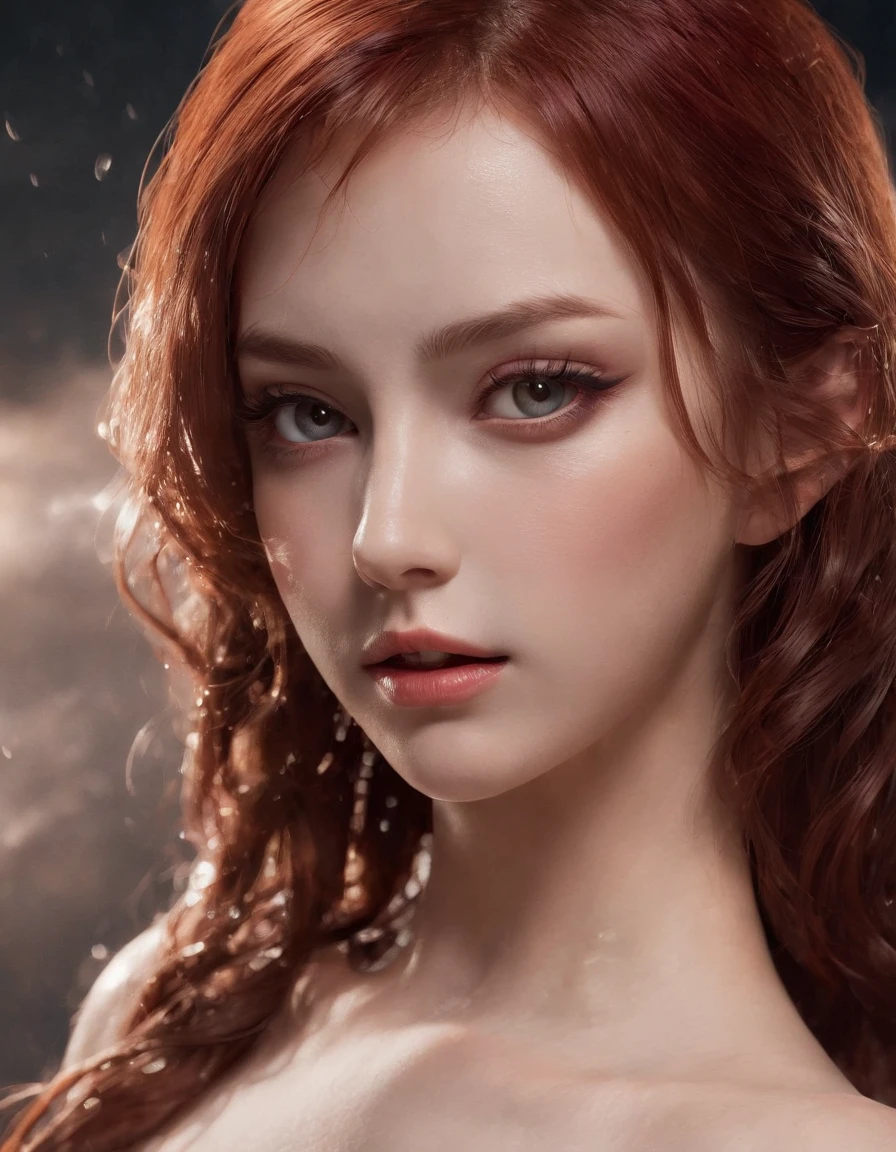 (masterpiece), best quality, expressive eyes, perfect face, best quality, backlighted, movie poster, book cover, dramatic studio lighting, aesthetic, bokeh, ((Best Quality, Best Resolution, Absurd, Masterpiece, Ultra-Detailed,nsfw)) 1girl, expressive eyes, perfect face (an 8k ultra photo Realistic wide angle lens) best quality, splash art, cinematic lighting, volumetric lighting, illustration
((an extremely delicate and beautiful face)), (dripping wet from head to toe)(nice hands, perfect hands),wet oiled red-haired, (young 18 yo teenage, white cat eyes eurasian girl),(satanella) (very thin, petite,angular), eyeliner mascara eye-shsdow make-up, sexy, nude shaved pussy ((large adult ram horns)), black waist corset,, high-heels, moody, surreal, nightmare, NIGHT, windy, STORMCLOUDS, thunderstorm, RAINSTORM, LIGHTNING, giger,