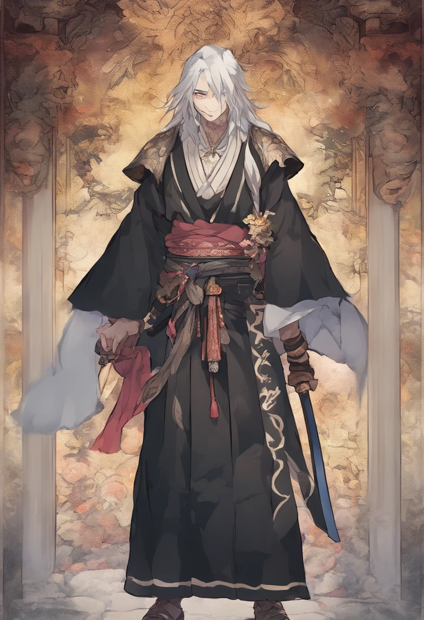 Tired anime samurai, Time lost in a disordered world; Among them, the principles, Values and good practices no longer exist,No longer an honor. Sad and lonely, Adhere to a code of ethics, Towards the long-awaited one "Benign death" He kept walking, Even if he is injured, His shoulders were surrounded by deep spiritual repression. Draw in realistic detail,No blur.