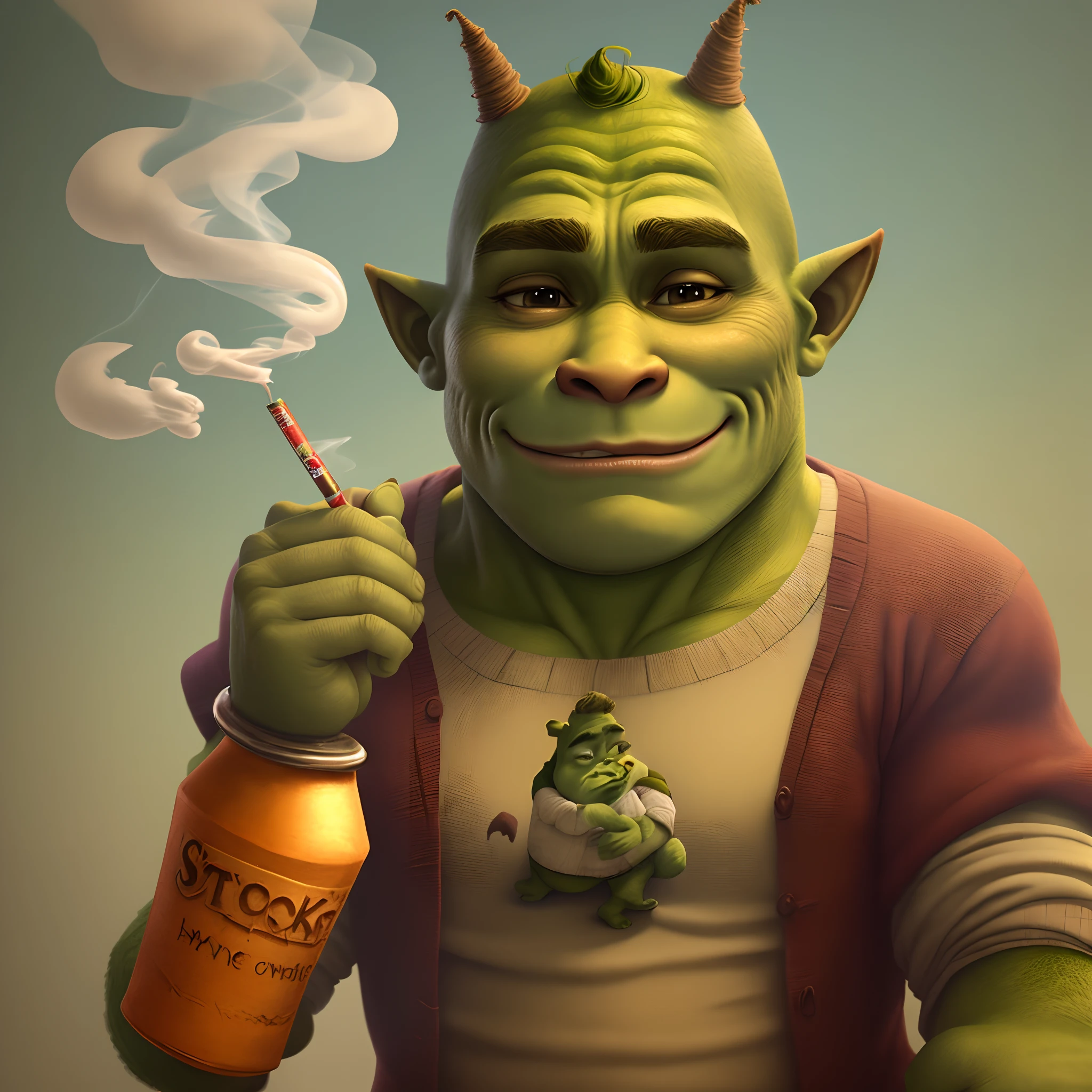 shrek smoking a joint