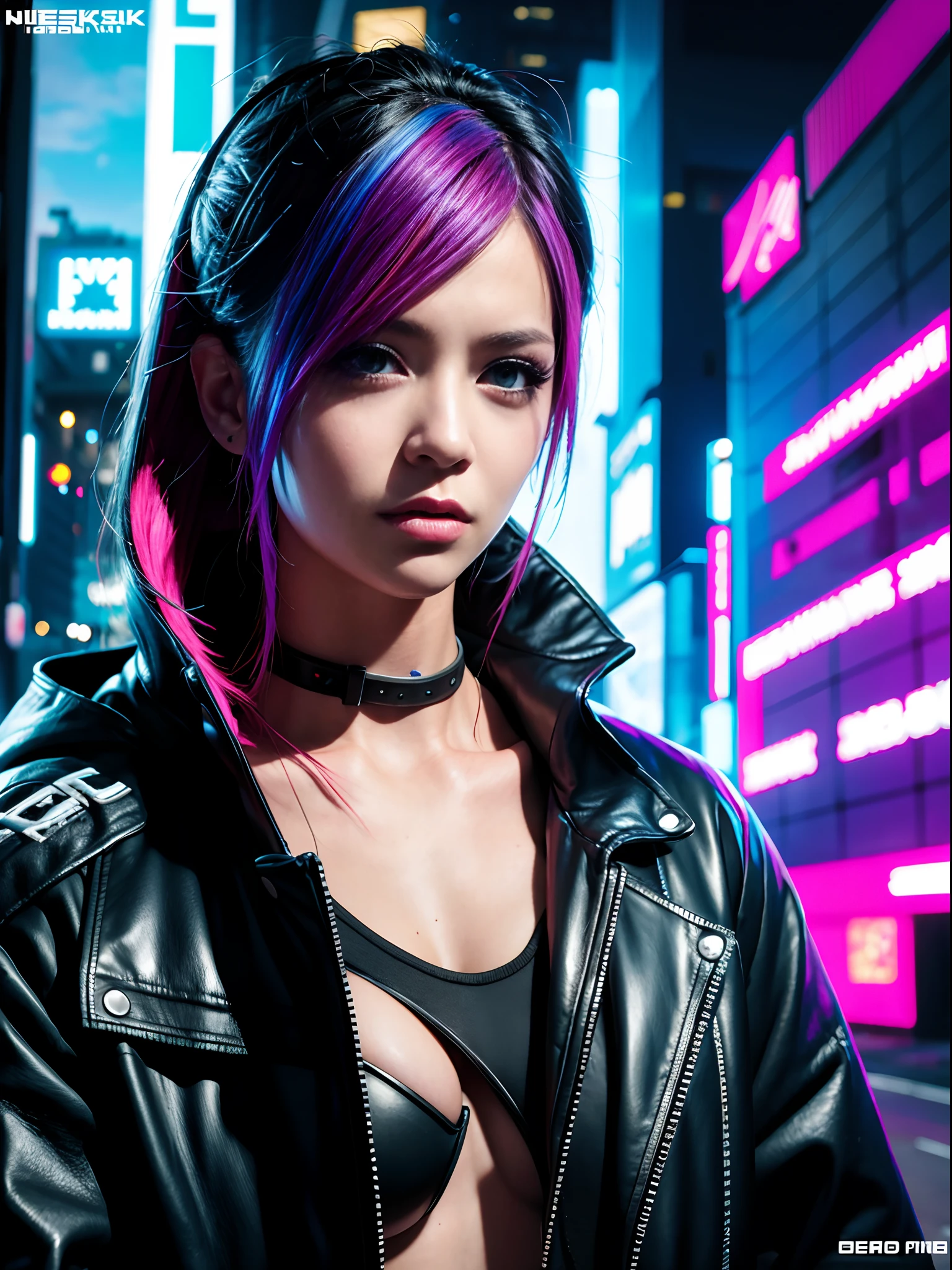 cyberpunk punk magazine covers,cyberpunk punk girl,Rainbow Color