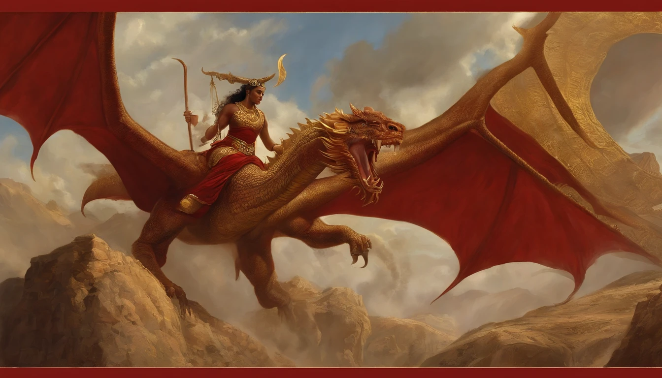I saw a woman riding a crimson beast. The body of the beast was filled with blasphemous names, Seven heads, And ten horns.
She was dressed in crimson and crimson, Decorated with gold, gemstones, And pearls, And in her hand was a golden goblet, It's full of ugly and filthy things from her fornication.
And on his forehead "Babylon the Great, The prodigal son of the earth and the mother of all ugly things"It was symbolically recorded.
And I saw her drunk with the blood of the saints and the blood of those who were martyred for Jesus.Another sign appeared in the sky. This time, A large red dragon appeared., 7 Head and, He had 10 horns,, A crown was placed on each head, Holding a golden ball in your hand, Illustration of a woman riding a dragon, Full-color painting, Akira in Chinese mythology, Epic full-color illustration, Clyde Caldwell(Clyde Caldwell)Inspired by, Aries fiery Ram Taro, Dragonlance Illustration, Gilgamesh, Tarot Card Chariot, Songs inspired by Larry Elmore, Color Illustration, Mythological works, Larry Elmore : 0. 5, victory