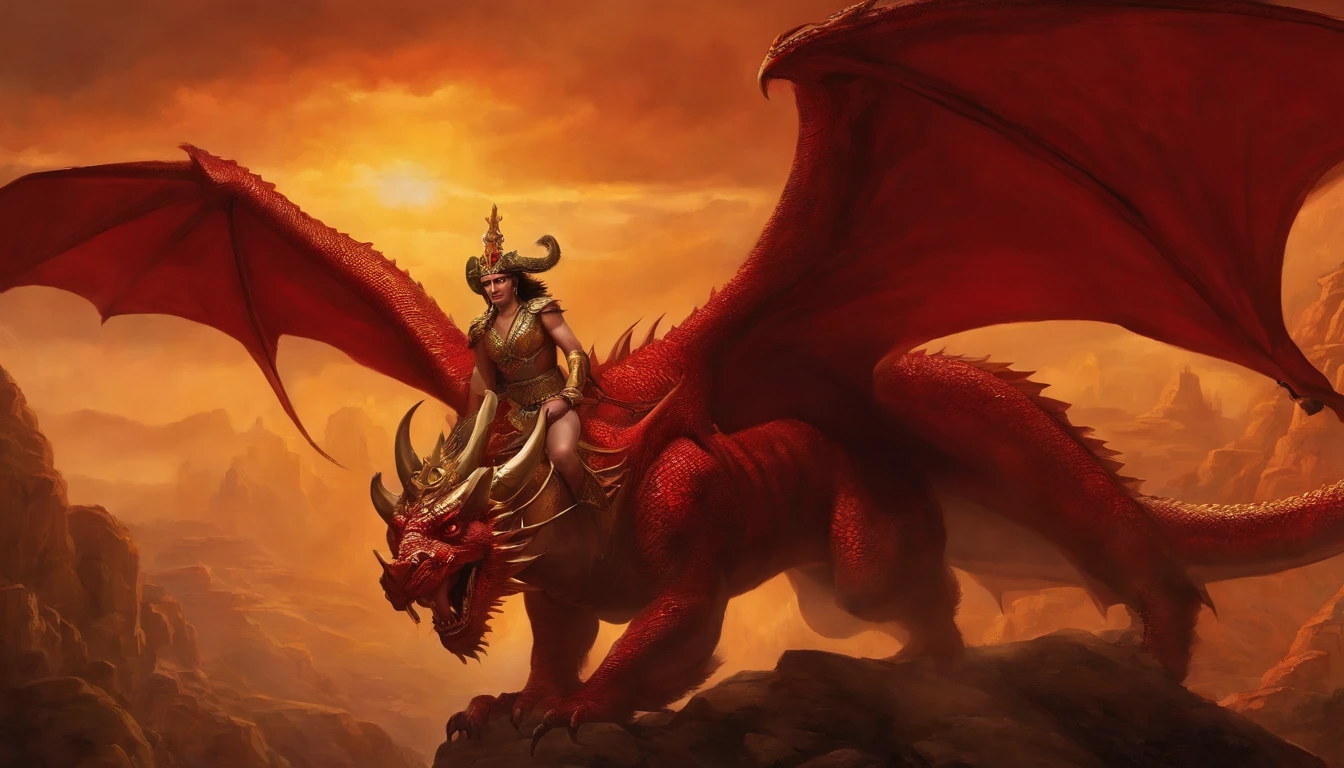 (masterpiece, best quality:1.3) WowAlexstrasza, 1girl, solo, long hair, breasts, looking at viewer, red eyes, thighhighs, gloves, jewelry, huge breasts, thighs, earrings, horns, sky, day, elbow gloves, cloud, armor, blue sky, lips, orange eyes, glowing, thick thighs, looking down, from below, glowing eyes, pelvic curtain, colored sclera, dragon horns, dragon girl, horn ornament, dragoness, nipples, vagina
