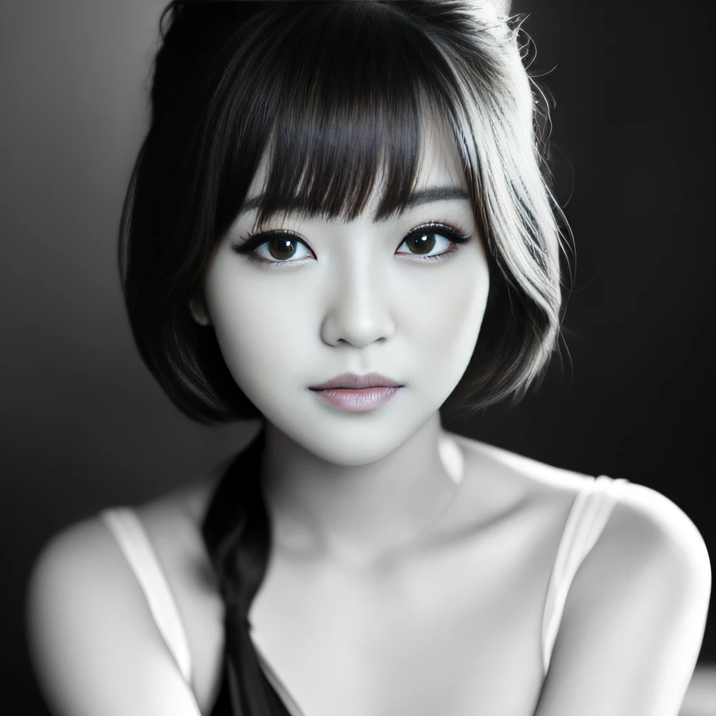 If you look at the audience、light make-up、真实感、Realistic black and white photos、Professional color correction、8K、F2.4 aperture、35mm lens、lifelike face、Only the facial area is included。