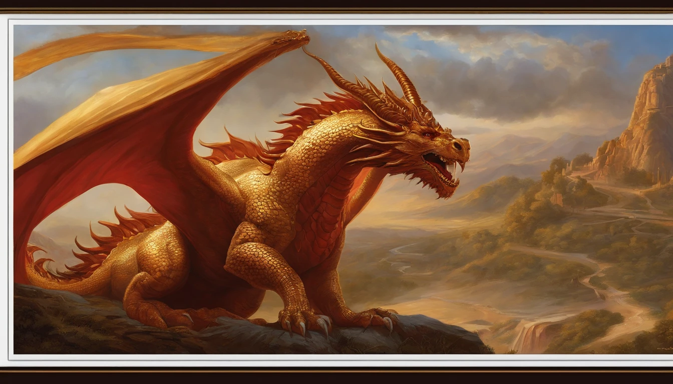 I saw a woman riding a crimson beast. The body of the beast was filled with blasphemous names, Seven heads, And ten horns.
  She was dressed in crimson and crimson, Decorated with gold, gemstones, And pearls, And in her hand was a golden goblet, It's full of ugly and filthy things from her fornication.
  And on his forehead "Babylon the Great, The prodigal son of the earth and the mother of all ugly things"It was symbolically recorded.
   And I saw that she was drunk with the blood of the saints and the blood of those who were martyred for Jesus.Another sign appeared in the sky. This time, A large red dragon appeared., 7 Head and, He had 10 horns,, A crown was placed on each head, Holding a golden ball in your hand, Illustration of a woman riding a dragon, Full-color painting, Akira in Chinese mythology, Epic Full Color Illustration, Clyde Caldwell(Clyde Caldwell)Inspired by, Aries fiery Ram Taro, Dragonlance Illustration, Gilgamesh, Tarot Card Chariot, Songs inspired by Larry Elmore, Color Illustration, Mythological works, Larry Elmore : 0. 5, victory