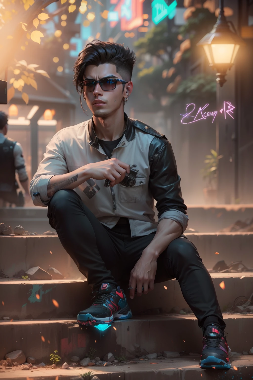 Change beckground cyberpunk handsome boy realistic fece 8k ultra