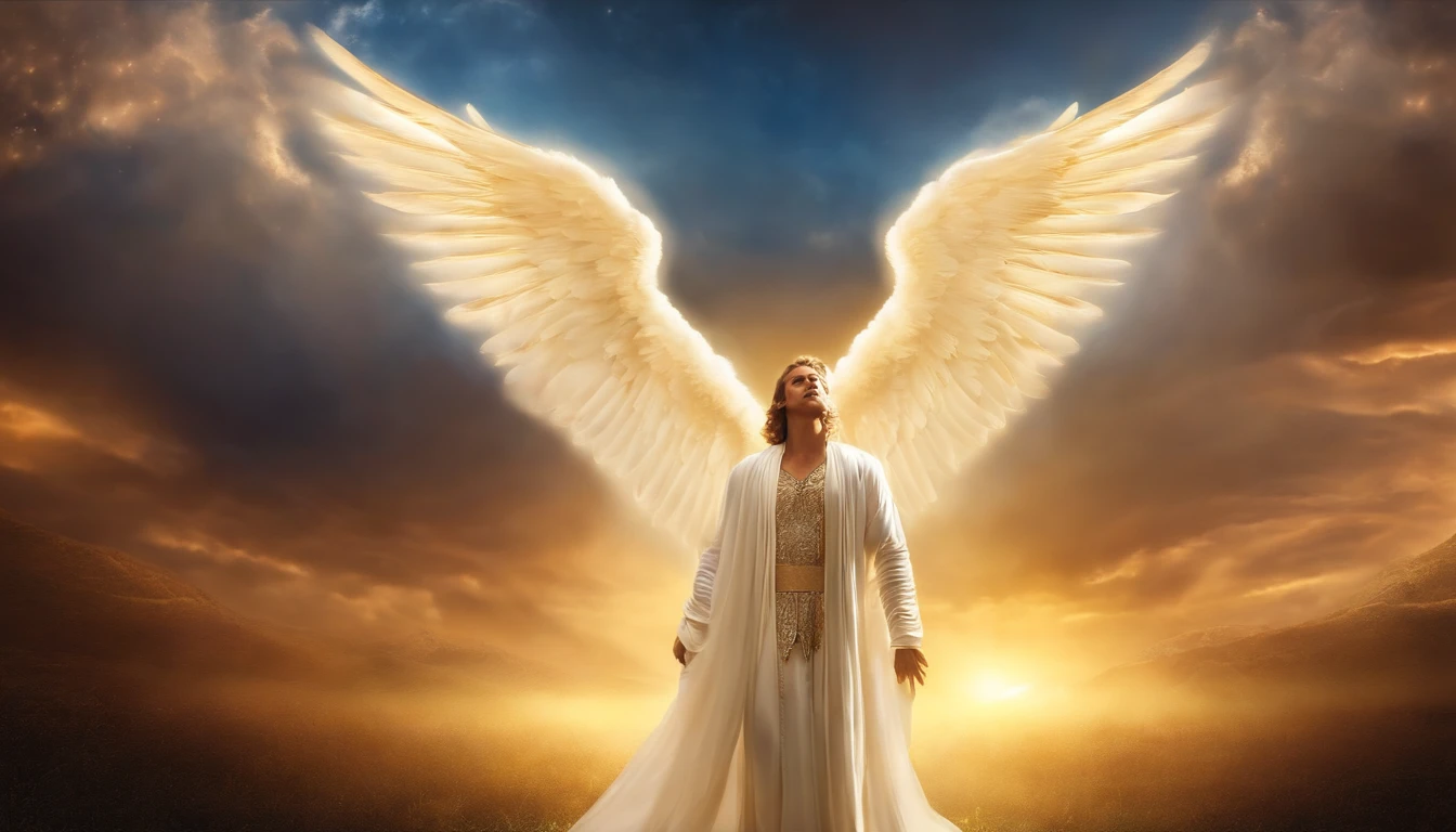 An angel was coming down from heaven with great power, And the earth shone with his glorious splendor. Fantasy Bright Field
The male angel exclaimed in a mighty voice. Speaking to Millions of People