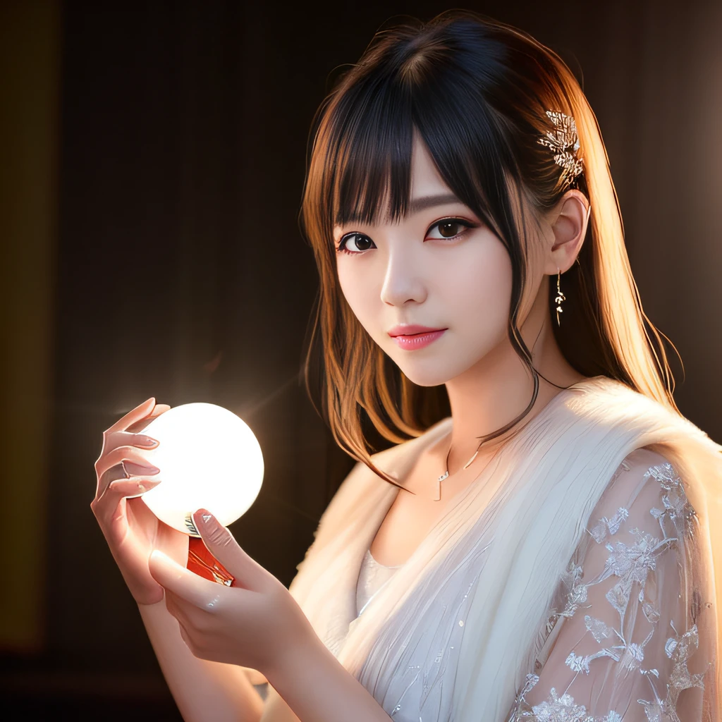 If you look at the audience、light make-up、真实感、photos realistic、Professional color correction、in 8K、F2.4 aperture、35mm lens、Lifelike face、Only the upper body part is included。