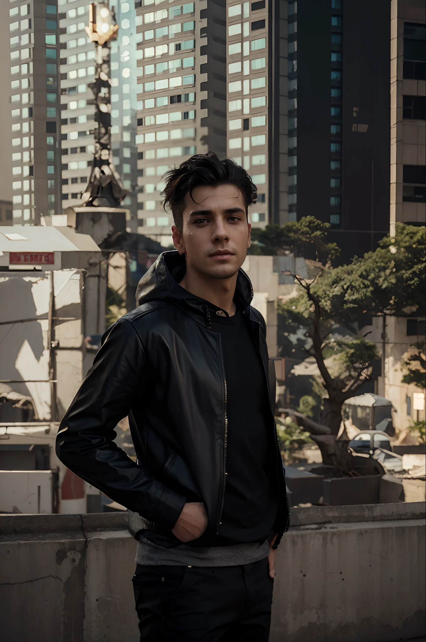 Change background cyberpunk handsome boy, realistic face,8k,ultra realistic