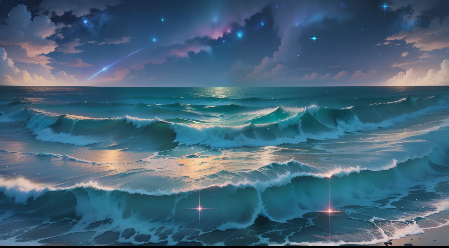 The sea and the starry sky