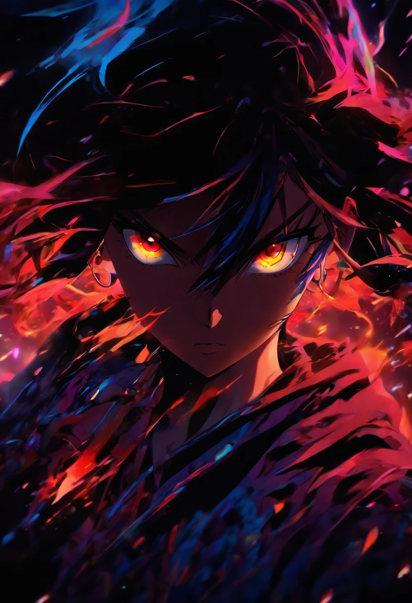 premier quality, Masterpiece, High resolution, 8k, Anime style hoodie and girl black Shadows, une fille, Detailed line drawing, Digital Enhancement, gros plan, Anime core, Tissu fluide，rouge et noire，Torogao，Expressions diverses，ouvre grand les yeux，Expression incroyable