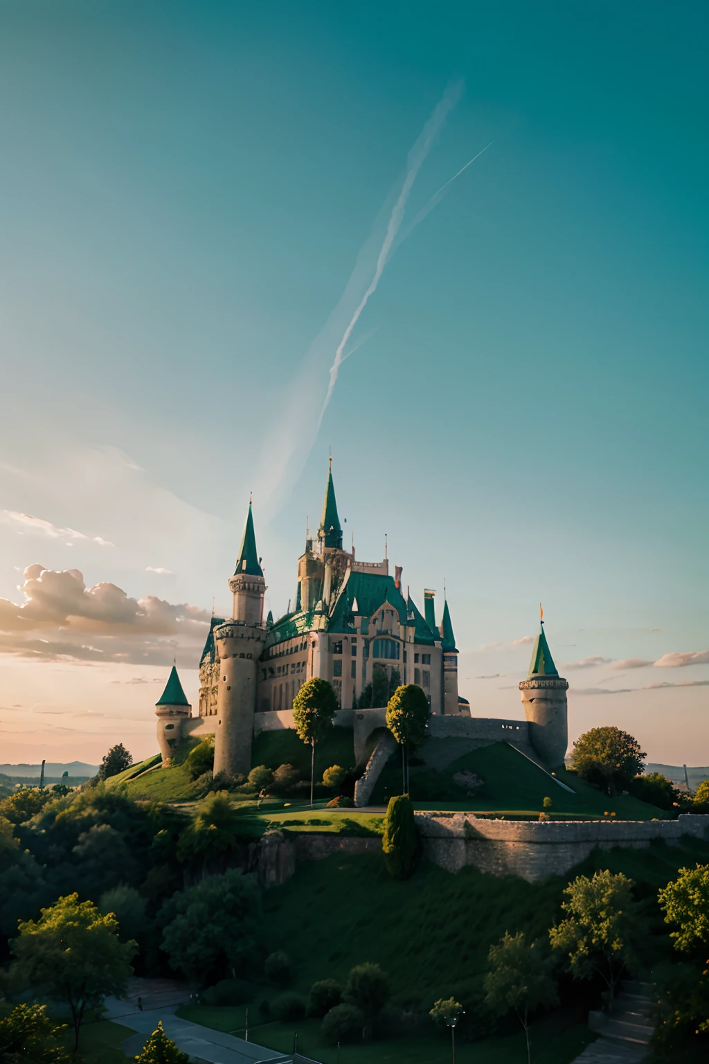 Mint-colored sky, Heavenly Castle