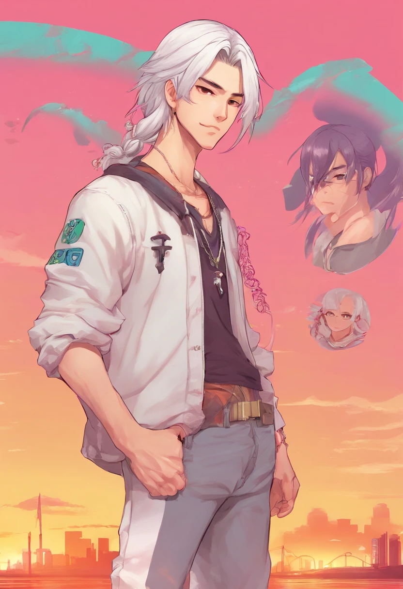 Horikiri Nagisa a long grayish white haired with his hair in cute twin tails flat chested beautiful boy who isn't entirely comfortable with modeling cute feminine clothes for his little sister but is okay with it despite feeling a bit emasculated, Masterpiece,Best quality,Looks like a girl,1boy