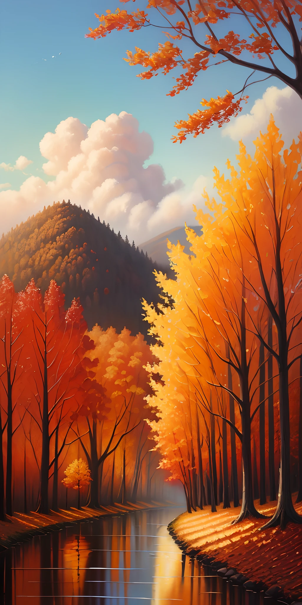 "Beautiful autumn scene"
Oil painting 
Digital Art