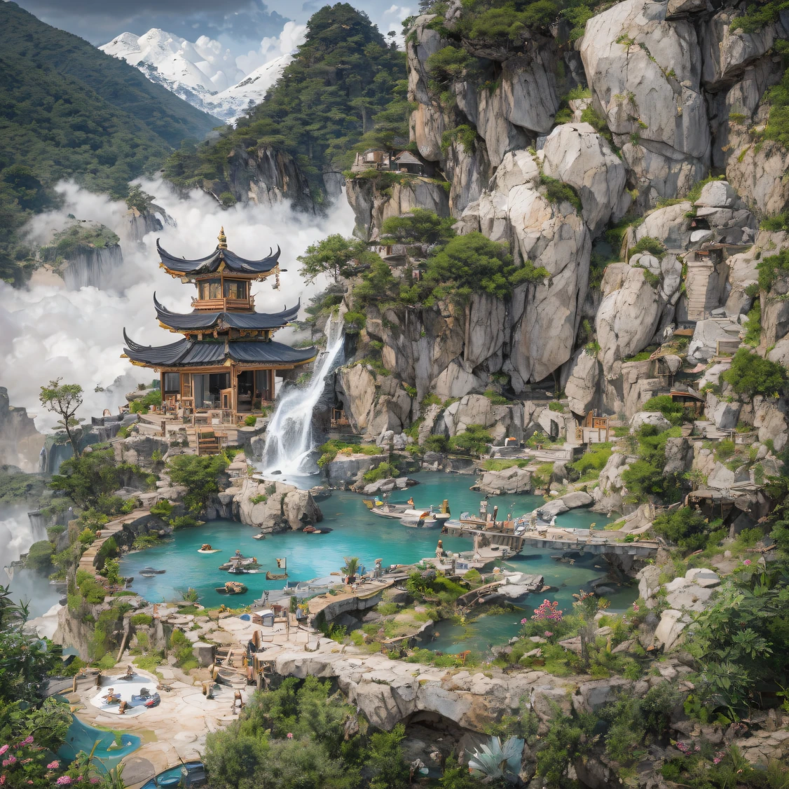 32K（tmasterpiece，k hd，hyper HD，32K）snowy peak(mont)Treasure House(kiosk)Near Lantian(village)，
Deadwood(hut)Three blankets(hali)One hole in the sky(boulders)。
Half Ridge(kiosk)Huacheng(kiosk)Wordless stone(stele)，
Wan Song(close)Snow Peak(pathway)There is dragon sleep(fang)。
Manjusri(tw)Ancient mirrors(tw)Jinao Bridge(bru),
Lohan(boulders)Tiyun(ridge)Elephant bone peak(kulmin)。
Incense stone(grind)free captive animals(chii)Pool dipping moon(chii)，
Wangzhou(kiosk)Zhuo Xi(izumi)Ying Chao Spring(izumi)。