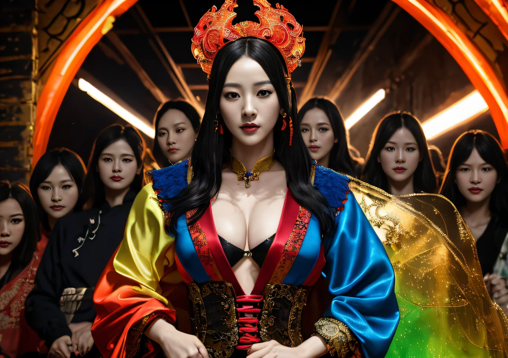 Beautiful portrait of Julia Chang in a whimsical and colorful circus setting, With intricate details and a vintage aesthetic, Glasses, Created in the art style of Conrad Roset and Jeremy Lipkin,cinematic cgsociety,,Tropical canyon battle scene、Chinese big breasts、Vintage trench coat、three kingdom、ember、100 people、Faraway view、intense battles、high detal、masuter piece、NSFW,Multi-layered long-sleeved gauze garment,Quick-drying vest,Colorful cotton and linen sweater,Red and black snake cloak cloak,Doomsday ruins(废墟)Climb the streets(Armageddon)eyes filled with angry,He clenched his fists,Rush up,Deliver a fatal blow to your opponent,full bodyesbian,Full Body Male Mage 32K(Masterpiece Ultra HD)Long flowing black hair,Campsite size,zydink, The wounded lined up in the streets(Doomsday ruins)Climb the streets, The scene of the explosion(Doomsday waste), (Linen batik scarf), Angry fighting stance, looking at the ground, Batik linen bandana, Chinese python pattern long-sleeved garment, rainbowing(Abstract propylene splash:1.2), Dark clouds lightning background,废墟(realisticlying:1.4),Black color hair,Flour fluttering,Telephoto lens high, A high resolution, the detail, RAW photogr, Sharp Re, Nikon D850 Film Stock Photo by Jefferies Lee 4 Kodak Portra 400 Camera F1.6 shots, Rich colors, ultra-realistic vivid textures, Dramatic lighting,8K quality, Girls,Backstreets, Dark clouds lightning background(realisticlying:1.4),Black color hair,, RAW photogr, Sharp Re, Nikon D850 Film Stock Photo by Jefferies Lee 4 Kodak Portra 400 Camera F1.6 shots, Rich colors, ultra-realistic vivid textures, Dramatic lamp film CGsociety。,,Tropical canyon battle scene、Chinese big breasts、Vintage trench coat、three kingdom、ember、100 people、Faraway view、intense battles、high detal、masuter piece、NSFW,Multi-layered long-sleeved gauze garment,Quick-dry vest,Colorful cotton and linen sweater,Red and black snake cloak cloak,Doomsday ruins(废墟)Climb the streets(Armageddon)eyes filled with angry,He clenched his fis