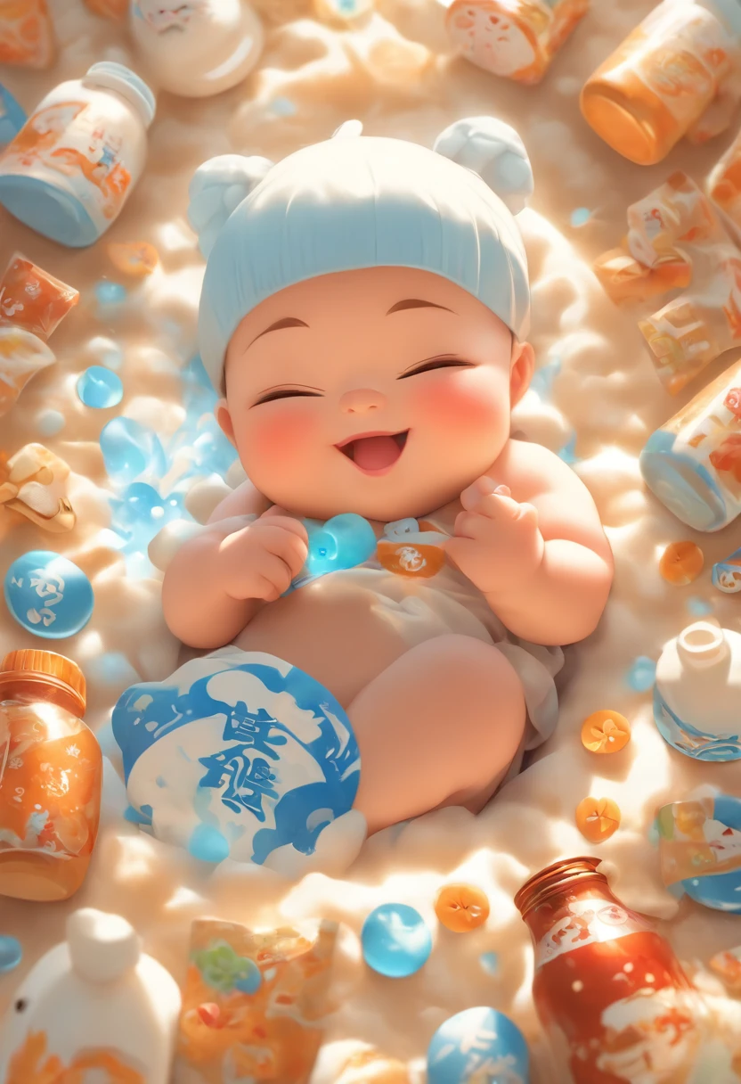 (Knolling layout::2), (Cartoon chubby baby), Wearing a cheongsam with a blue and white porcelain pattern, Sky blue and white, (Behind is the bottle,diaper,dried milk,teaxs,Cookie:1.3)
high resolution.
(Sticker style),niji. Journey V5