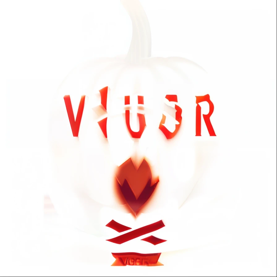 a close up of a pumpkin with a VIGOR logo carved into it,