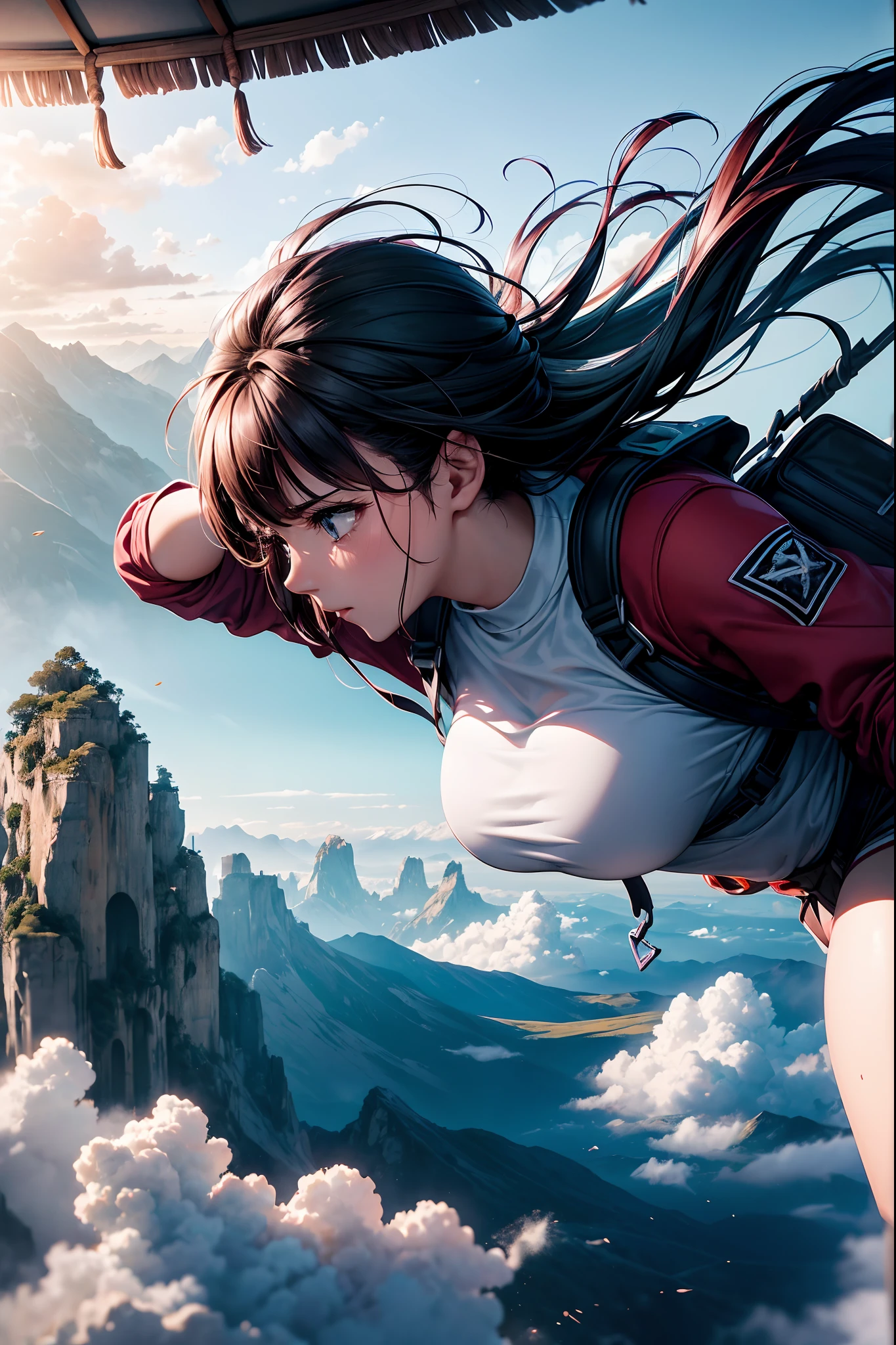 (La mejor calidad,4k,8k,Altas Resoluciones,Obra maestra:1.2),Ultra detallado,(realista,fotorrealista,fotorrealista:1.37),Exhilarating Epic,Extreme Fall from Height,Desembarco heroico,cayendo desde una gran altura,Paisaje impresionante,action-packed scene,Truco peligroso,Emocionante aventura,No lanyards or parachutes,dramatic expression,Resilient character,Vista expansiva,Impresionante belleza natural,Adrenalina,Majestuosa cordillera,Movimiento impredecible,Captivating Free Fall,Sorprendente contraste de luces y sombras,Imagen sobrecogedora,Intensidad emocional,Conquista definitiva,Gravity-defying maneuver,Experiencia inolvidable,Aterrizaje resiliente,Impacto potente,Valiente viaje,Resiliencia extraordinaria,Gravity-defying feat,Unwavering determination,Un coraje asombroso,Impacto masivo,Triunfo humano,Perspectiva sobrecogedora,Incredible strength,vivid colors,emociones intensas,High-octane show,Aventura atrevida,An Incredible Achievement,Paisaje inmersivo,Vista emocionante,Momento sobrecogedor