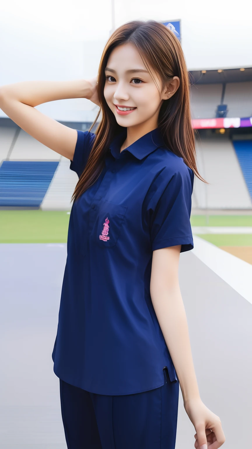 (bestquality,10,10,highres,masterpiece:1.2),ultra-detail,(Realistic,photorealistic portrait,photo-realistic:1.37),1 Cute girl in the football field,oily shiny skin,bara,light smile,BDclothes,((blue shirt:1.3)),short sleeves,shirt, trousers.,(navy_long_Pants Track:1.1), ((Stadium Background:1.3)),dynamic angle,excited,face focus,Dynamic Poses,from behide,Ass Focus,masterpiece, bestquality, ultra realistic, hyper-detail, 8k resolution, RAW photo, crisp focus, ((Navy blue shirt:1.1)), short sleeves, Long Path, Perfect body, 2 mature women, 18yo, cinematic light,Blue sweatpants,Gymware,Correct anatomy,Complete body, Correct body, sharp face, Anatomically correct body, full entire body, Realistic gestures, long-haired, Realistic poses,Wear long shorts.....,Long leg span,Shapely,Sculpting Girl, 2 girls kissing each other, Realistic kiss, Slender Figure, mannequin mannequins, Shapely, Beautiful body,masterpiece, bestquality, ultra realistic, hyper-detail, 8k resolution, RAW photo, crisp focus, (2 girls in a café), ((Navy blue shirt:1.1)), short sleeves, Long Track, Perfect body, 2 mature women, 18yo, cinematic light