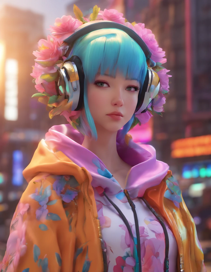 90s anime, cyberpunk style, of a person in urban floral wear, with a cloud as a head, photorealistic, volumetric lighting, 8k, highly detailed