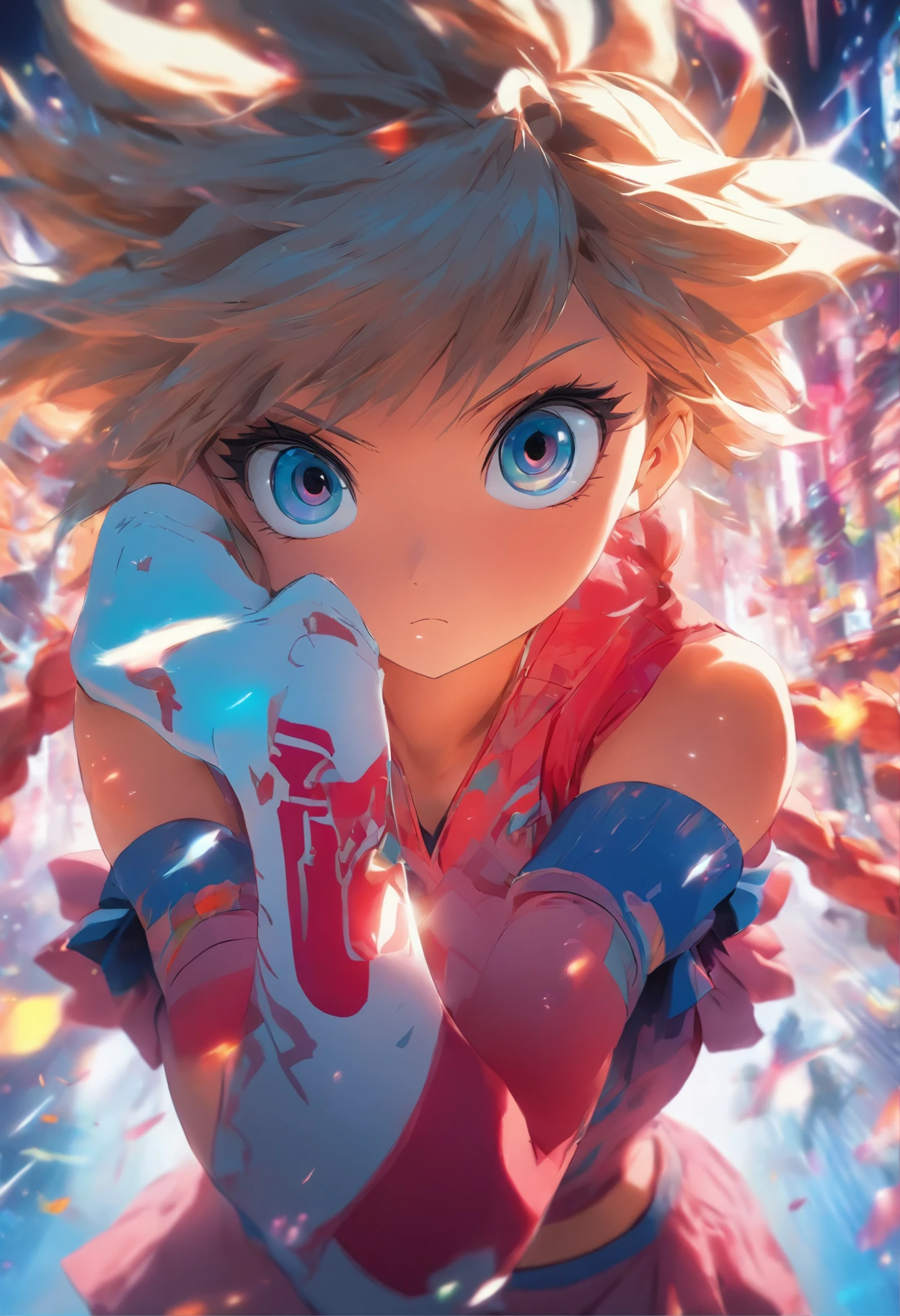 vibrant colors, ,cute, masterpiece, sharp focus, best quality, depth of field, cinematic lighting, arms crossed, white background,  medium breasts, big eyes, ,barbara(GenshinImpact)