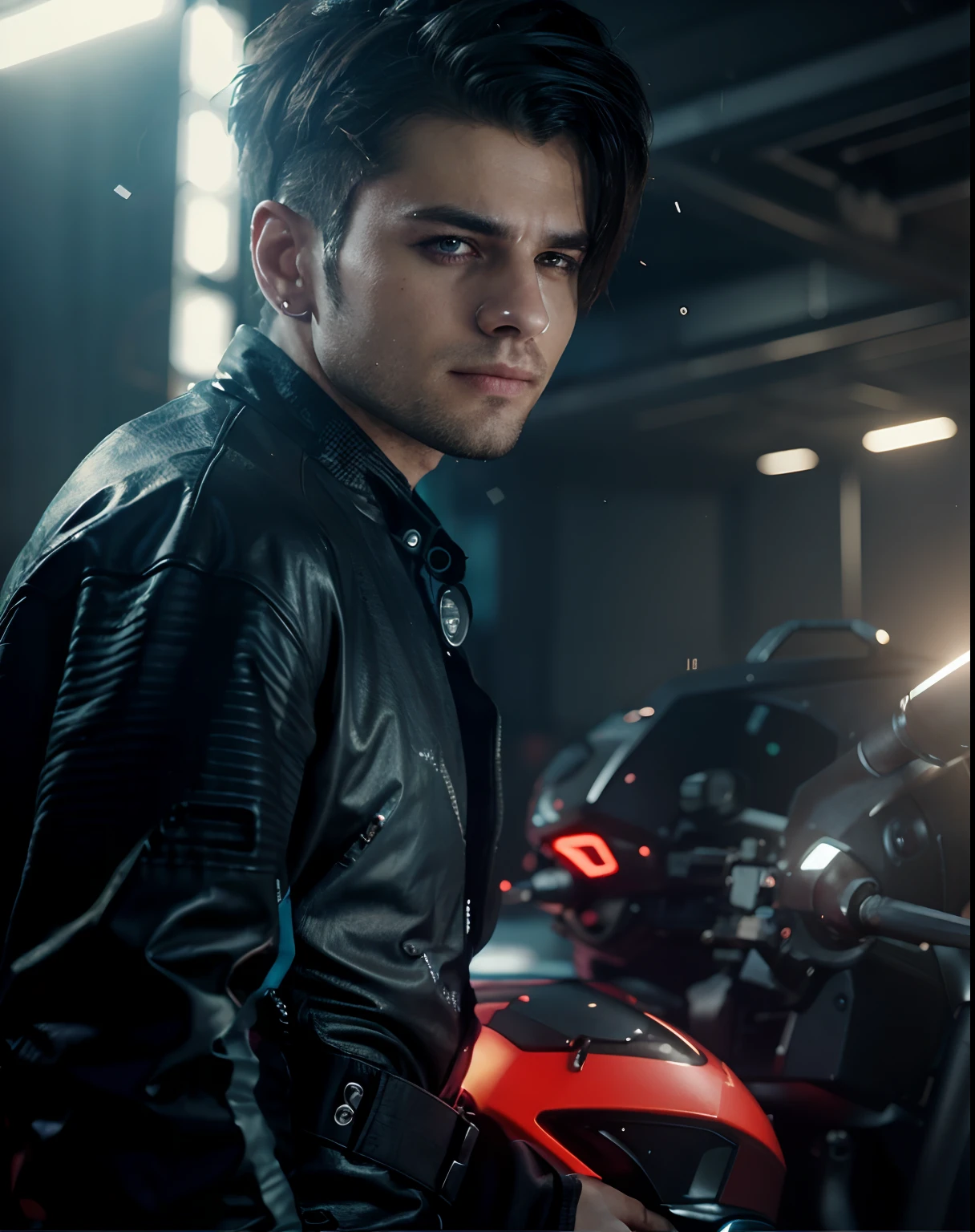 Change background cyberpunk handsome boy, realistic face 8k ultra realistic,